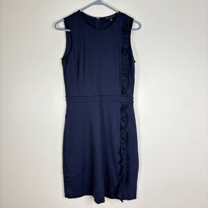 Brooks Brothers Navy Ruffle Mini Dress Size Small